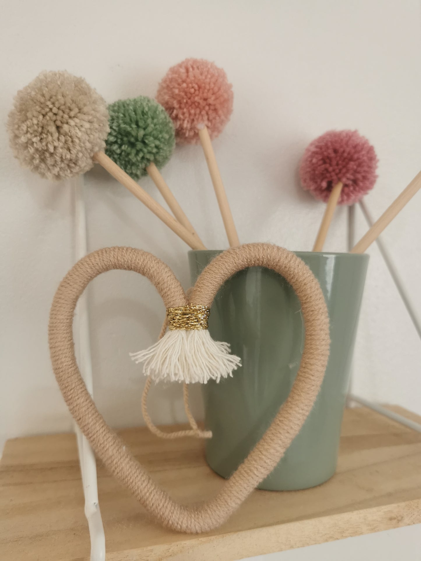 Macrame heart wall hanging decoration, nursery decor, boho wall hanging decoration, kids bedroom decor, gender neutral decor