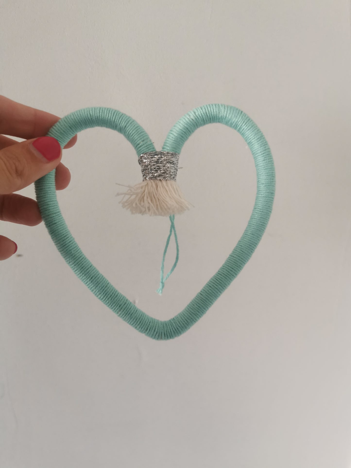 Macrame heart wall hanging decoration, nursery decor, boho wall hanging decoration, kids bedroom decor, turquoise decor