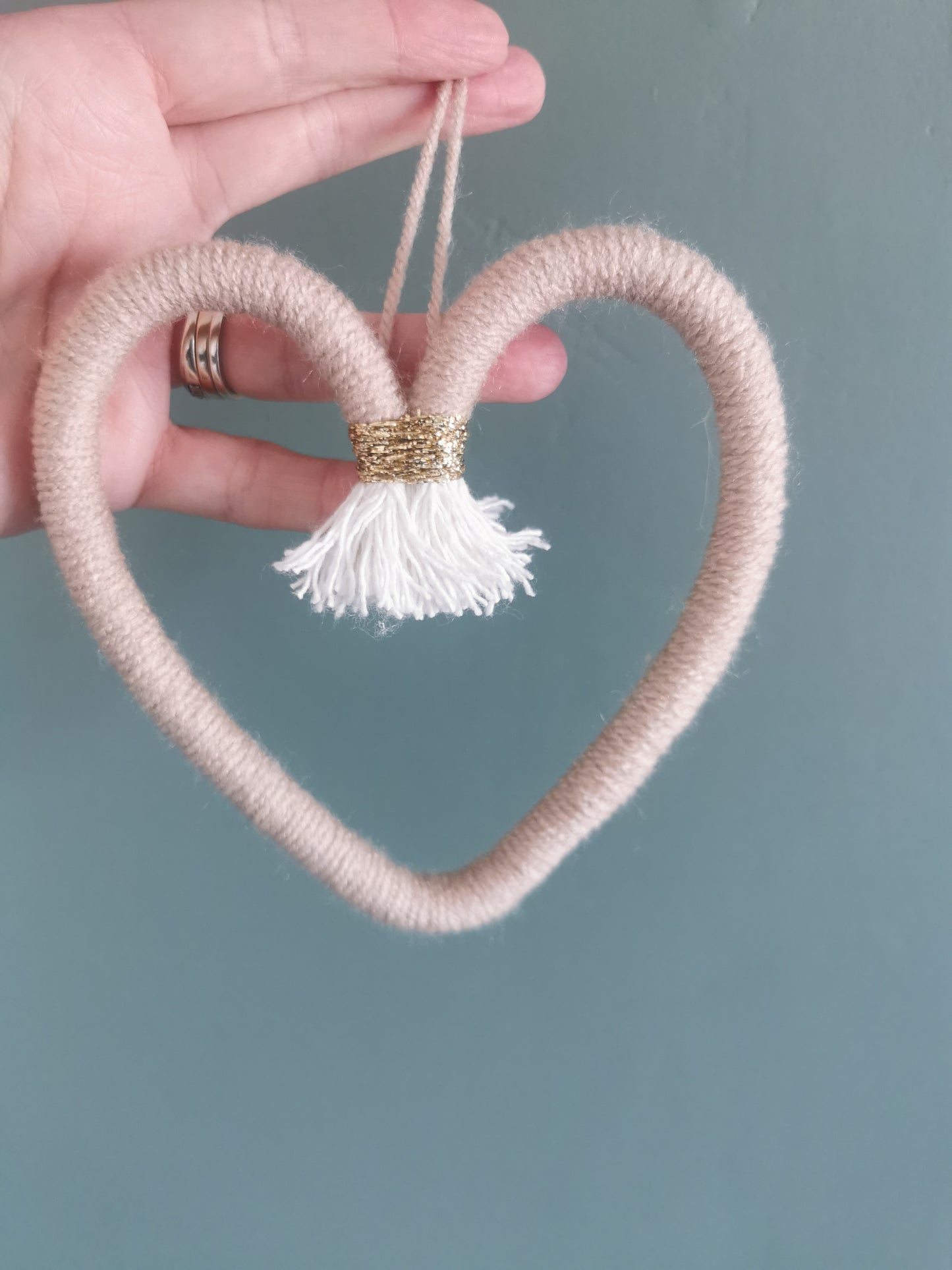 Macrame heart wall hanging decoration, nursery decor, boho wall hanging decoration, kids bedroom decor, gender neutral decor