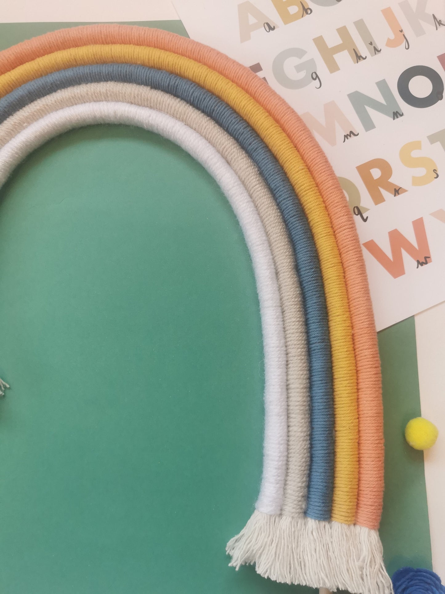 Macrame rainbow cake topper, gender neutral cake decor, boho rainbow cake topper, christening cake decor, 1st birthday cake topper, baby shower cake decor