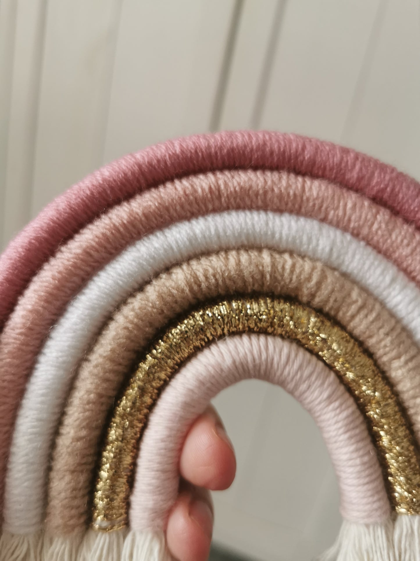 Macrame rainbow cake topper, pink cake decor, boho rainbow cake topper, christening cake decor, 1st birthday cake topper, gender reveal decor, baby shower cake decor